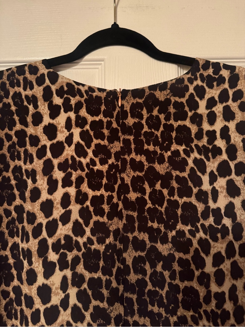 NWT Belongsci Sz XL Giraffe Leopard Print Midi Dress in Tan Brown/Black - Picture 7 of 9